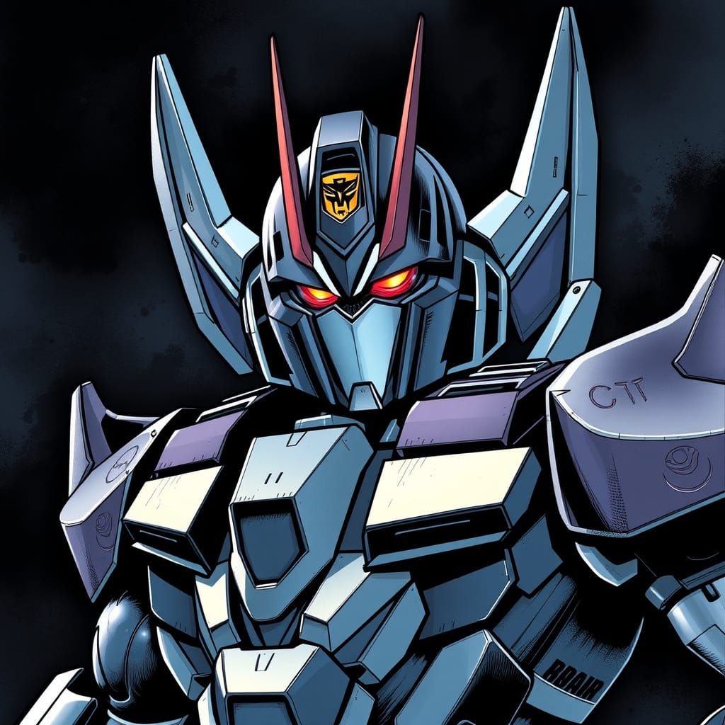 Heroic Decepticon Starscream Portrait in Comic Book Style