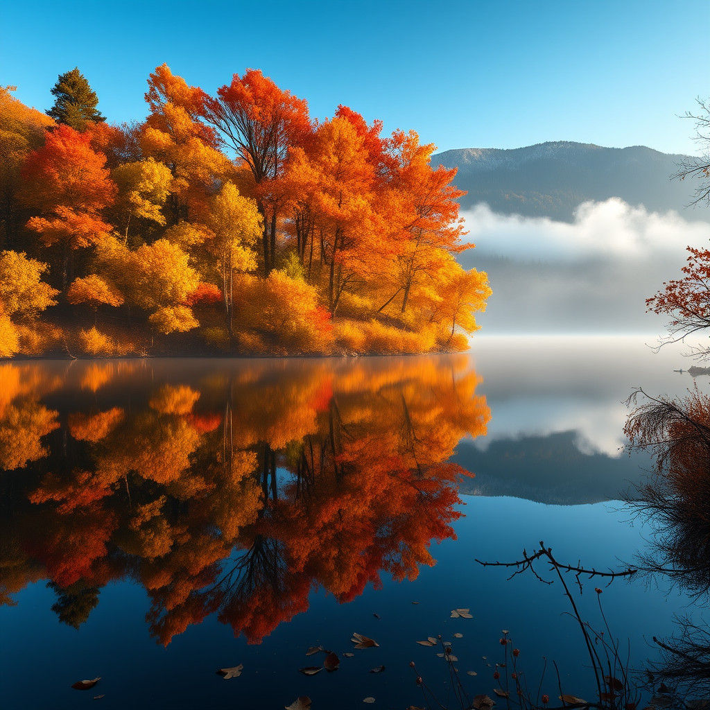 Autumn Lake: A Breathtaking Matte Painting