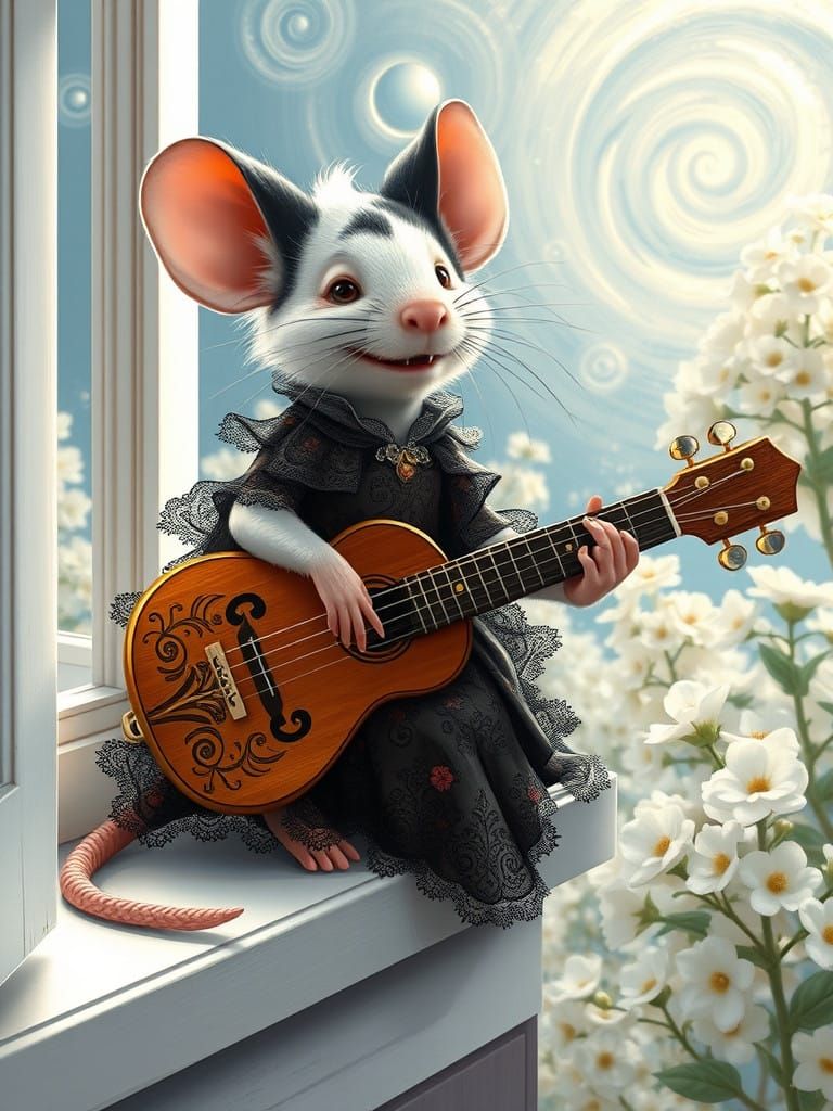 Majestic Mouse Performs Flamenco in Whimsical Fantasy Landsc...