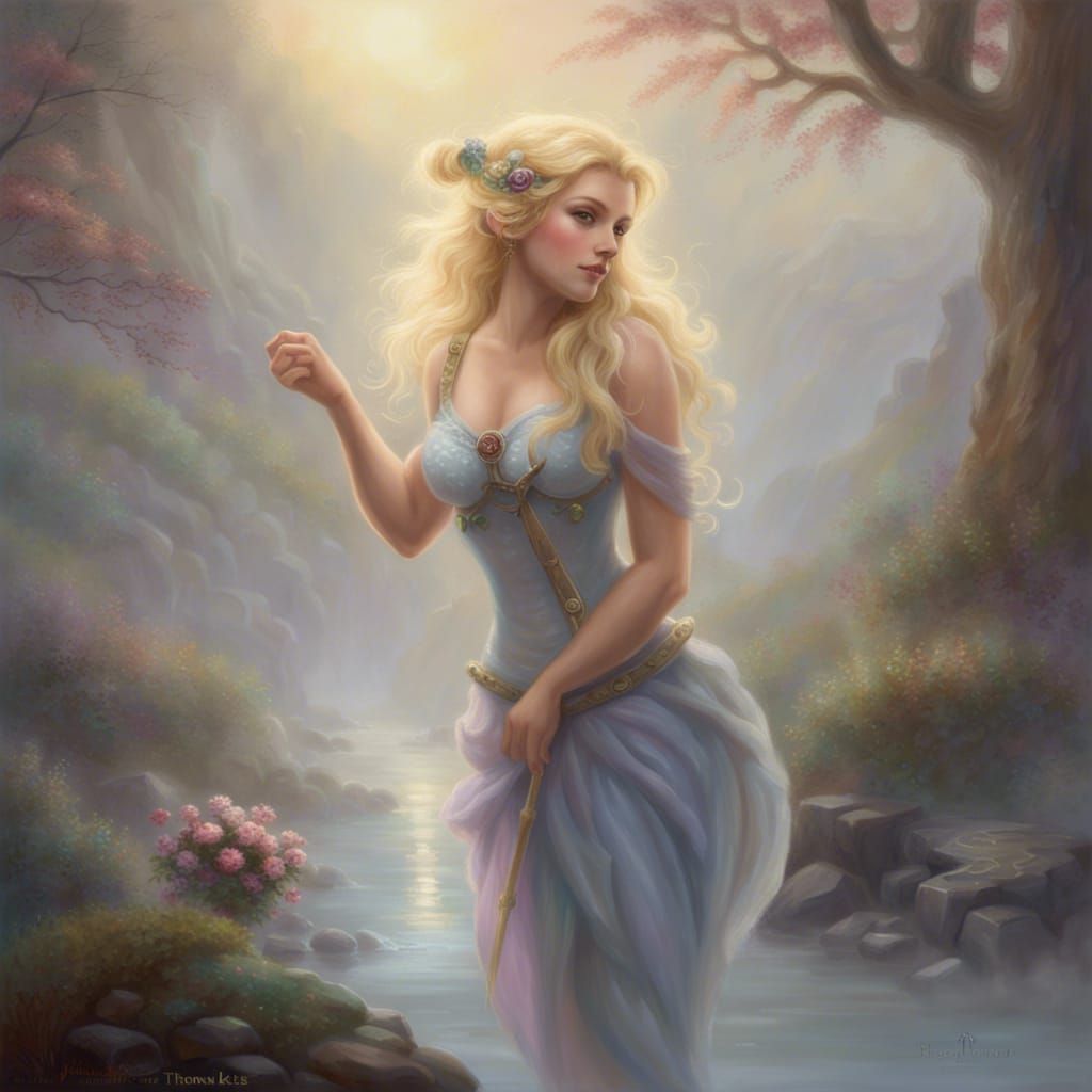 Ethereal Female Satyr Bard in Fantasy Style