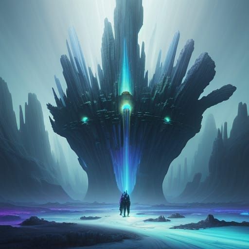 Ethereal Crystal Cavern in Iridescent Hues