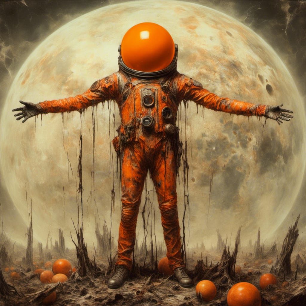 Macabre Satsuma Figure on Orange Planet