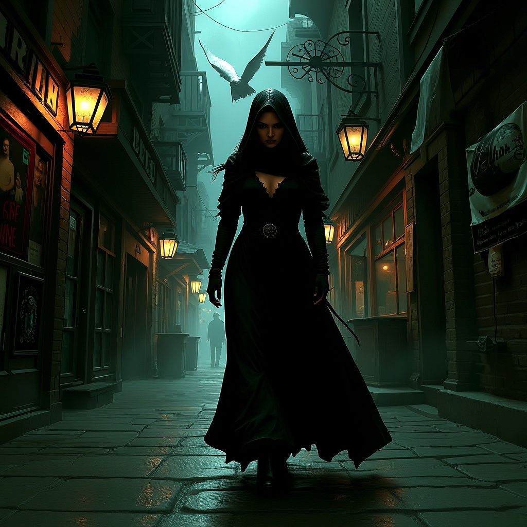 Atmospheric Alleyway Scene in a Medieval Tavern Setting