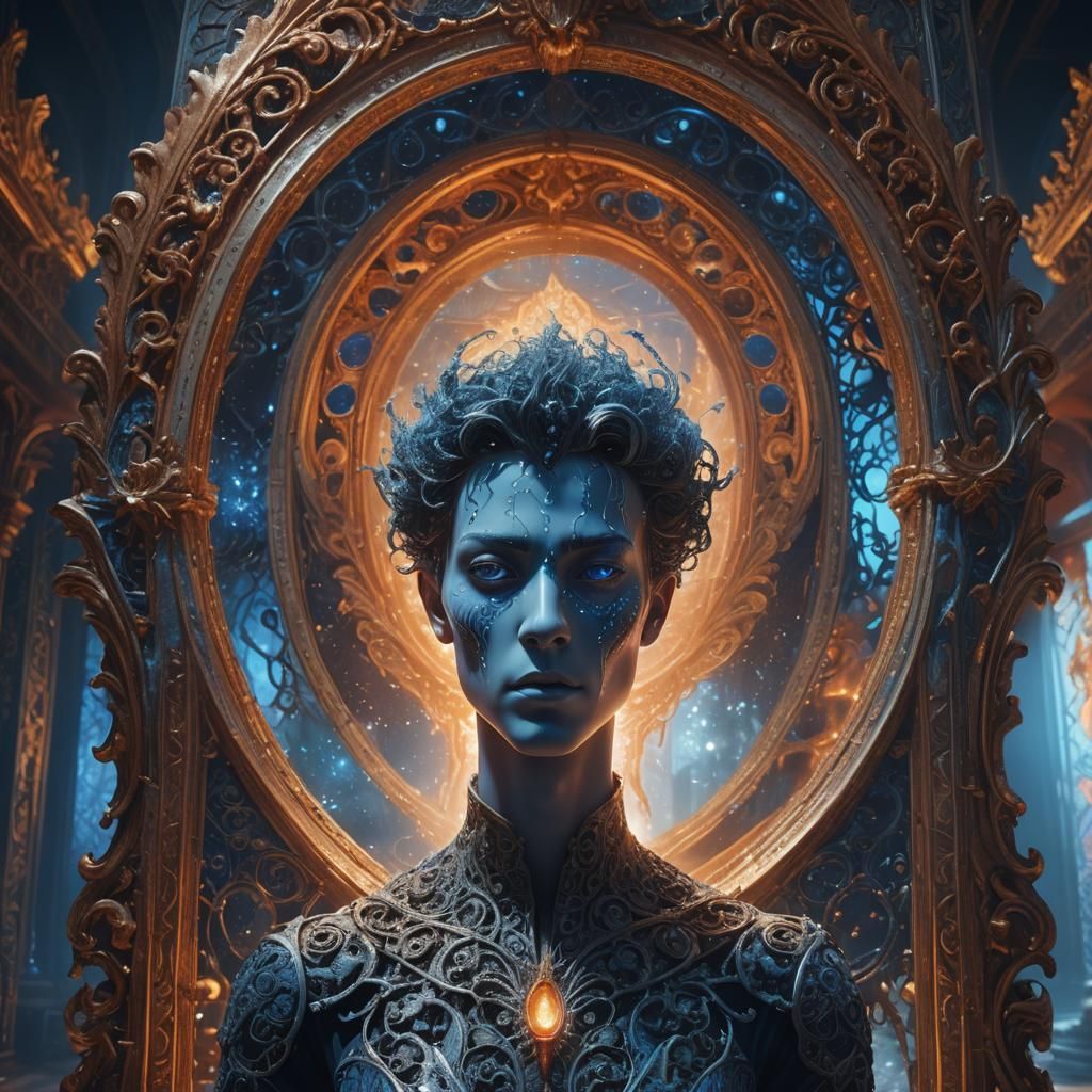 Ornate Mirror to Fantasy Portal Dimension in Unreal Engine