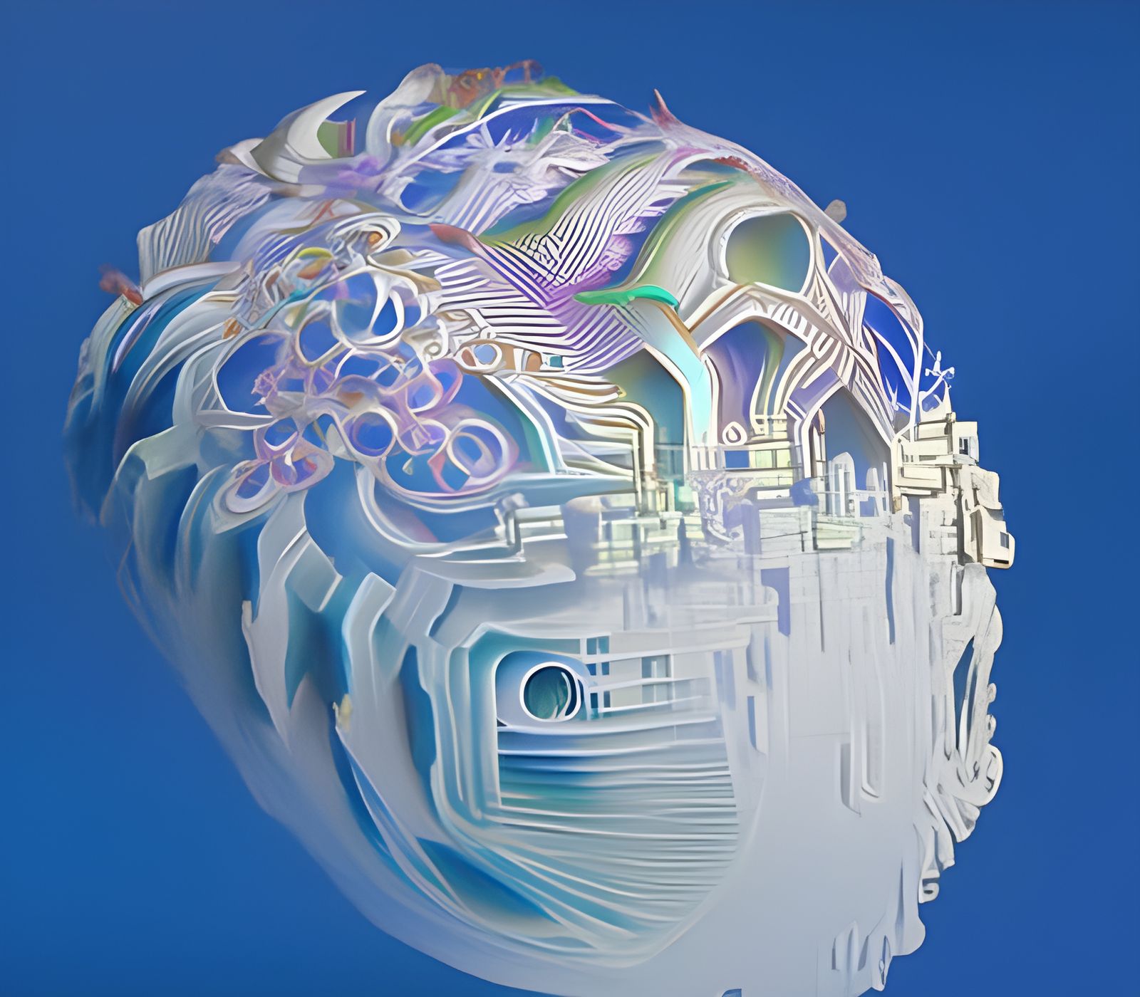 Dayglow Mandelbulb Fractal in Cyberpunk Style