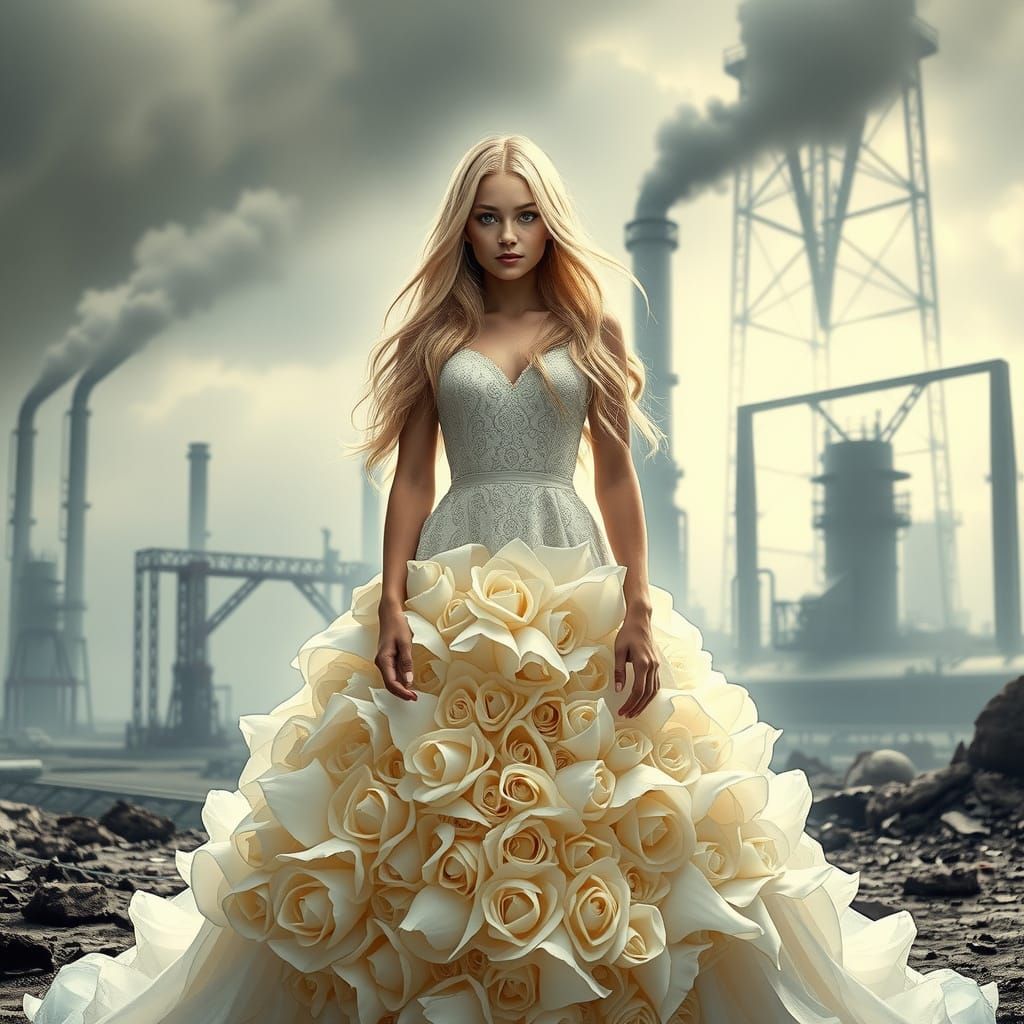 Elegant Girl Reigns in Dystopian Majesty