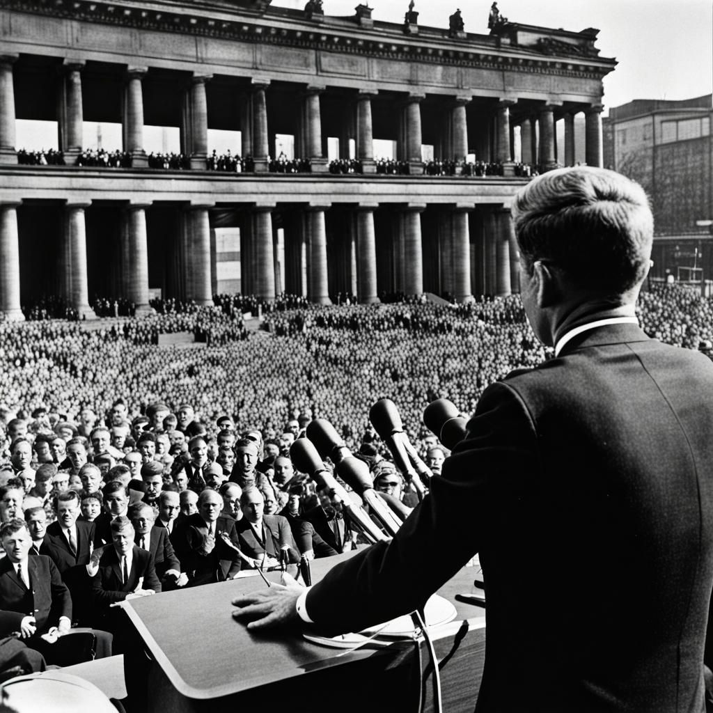 John F Kennedy Speaking in Berlin
