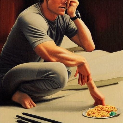 Tom Cruise Eating Instant Noodles in Sweatpants