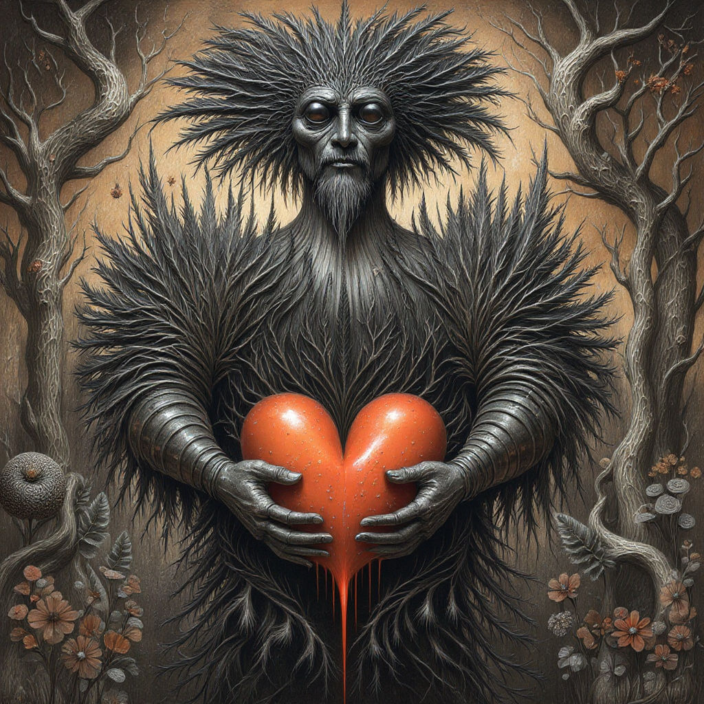 Gnarled Trees Encircling a Black Heart