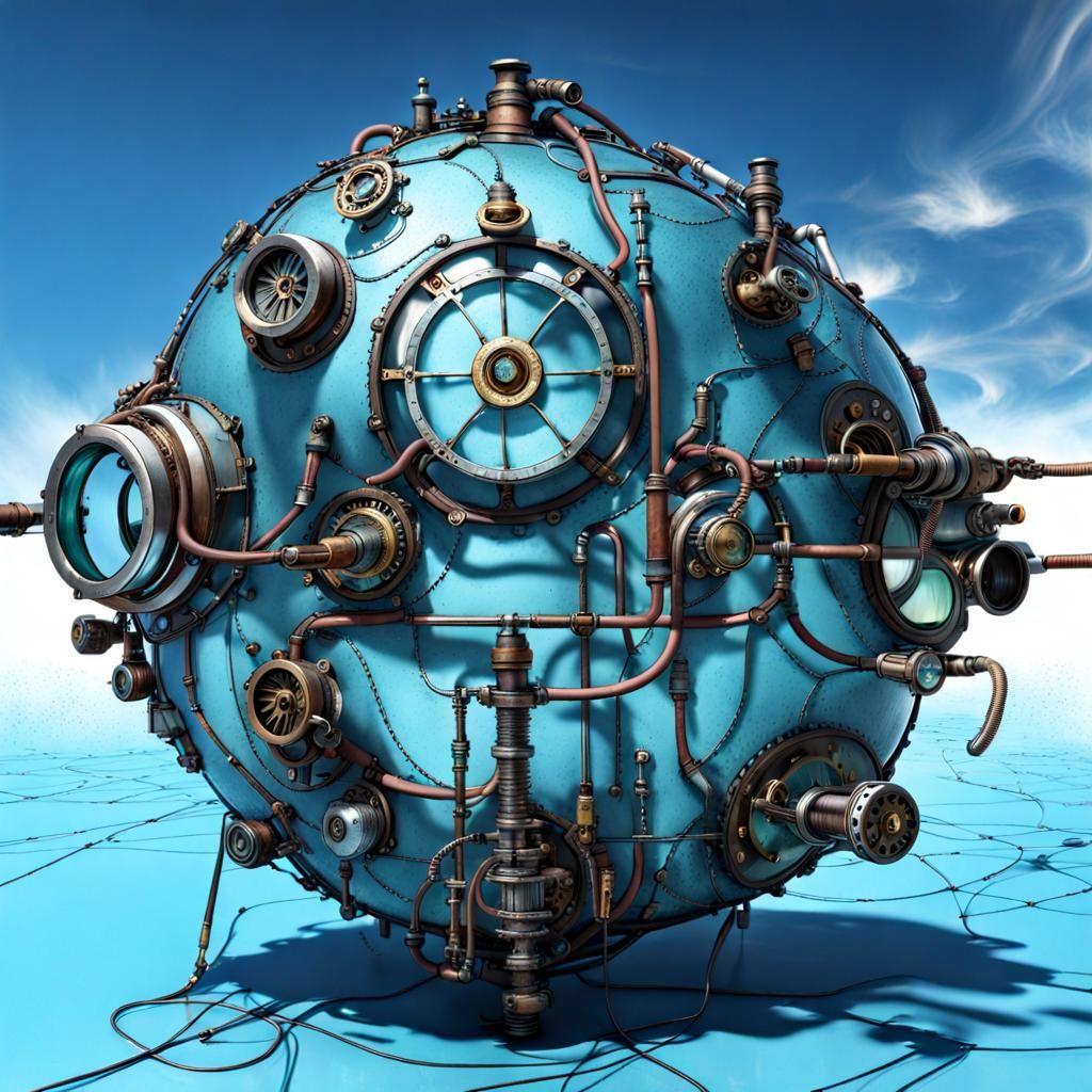 Steampunk Electrical Wires and Hoses in Metal and Glass