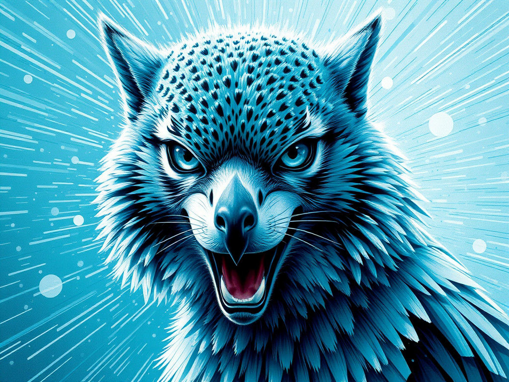 Futuristic Kinetic Pointillism in Silver and Aquamarine