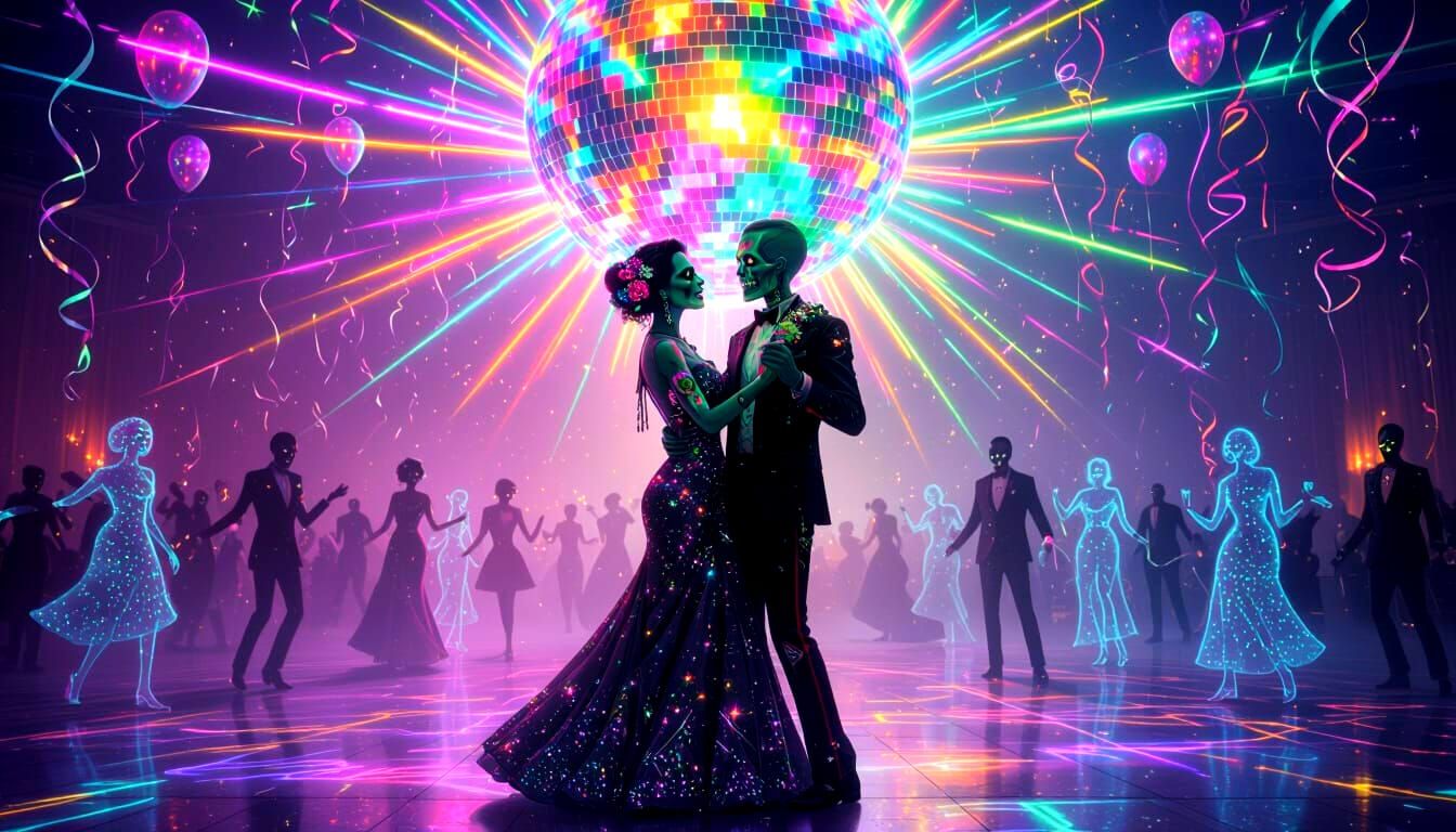 Cosmic Psychedelic Prom Night for Stylish Zombies
