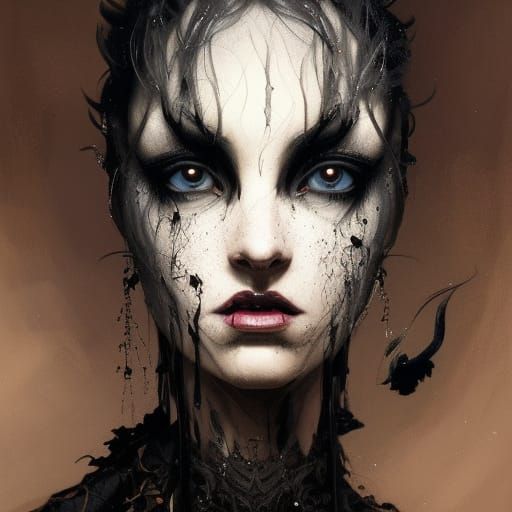 Spooky Black Swan Anthropomorphic Character Portrait