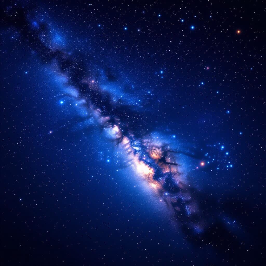 Vast Cosmic Night Sky with Shimmering Stars and Nebulae