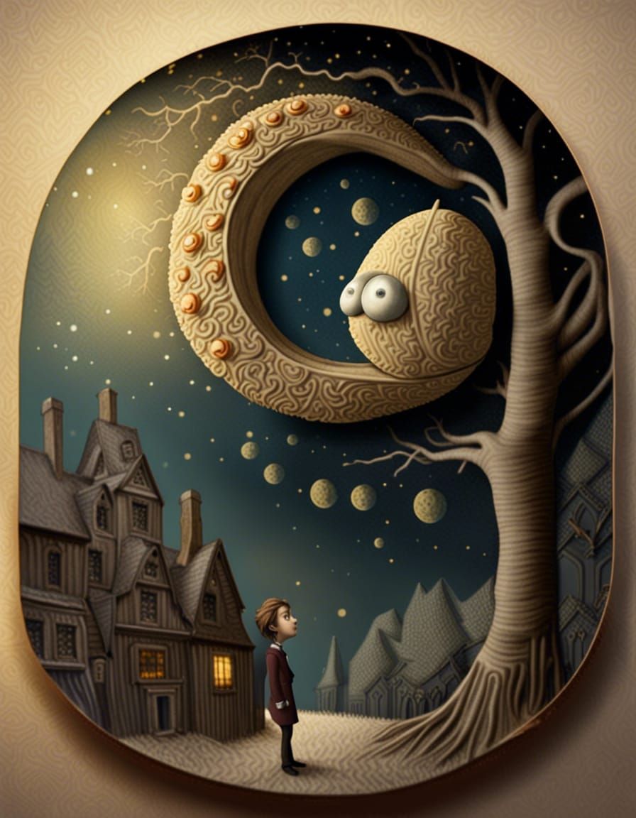Surreal Moon Bread Over Kingdom of Hunger
