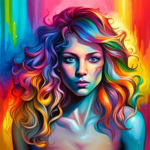 Goddess of Rainbow in Graffiti Art Style