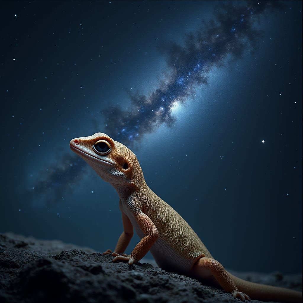 Milky Way Reflection: Gecko's Cosmic Eye