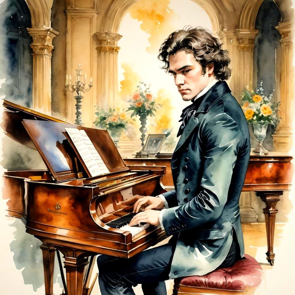 Young Ludwig Watercolor