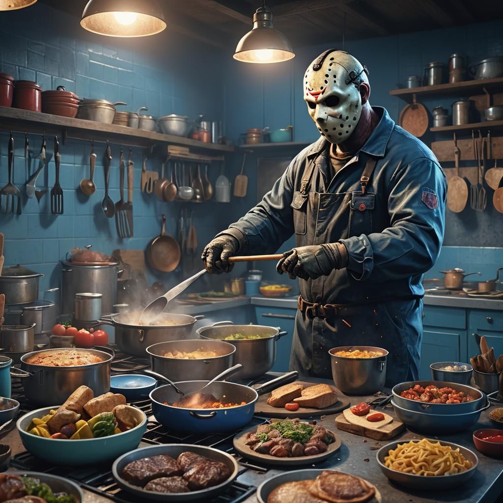 Jason Voorhees: Dinner Prep in Blue Kitchen