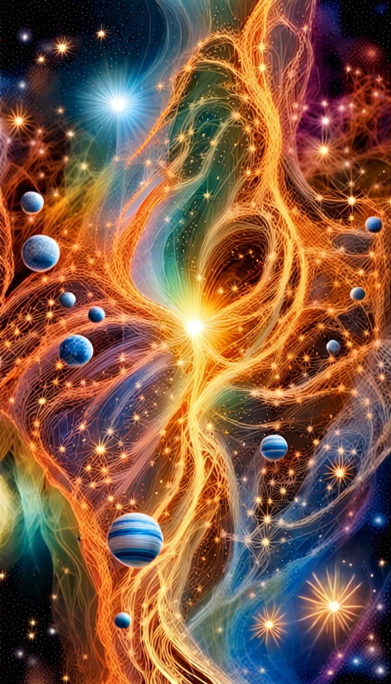 Radiant Abstract Art in Metallic Colors