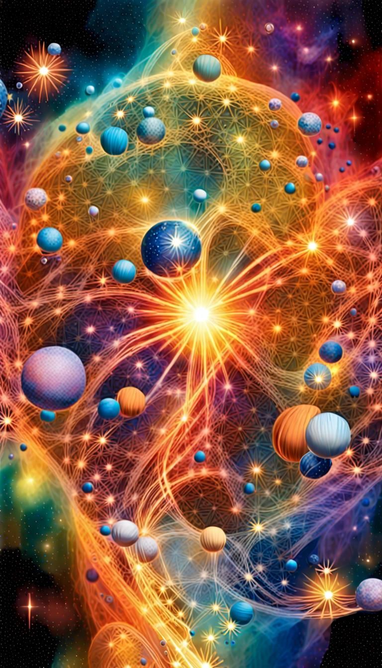 Radiant Abstract Fractal Art in Metallic Colors