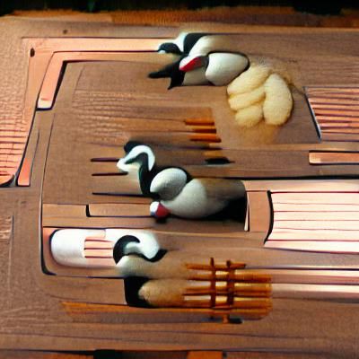 Surreal Geese Playing Backgammon