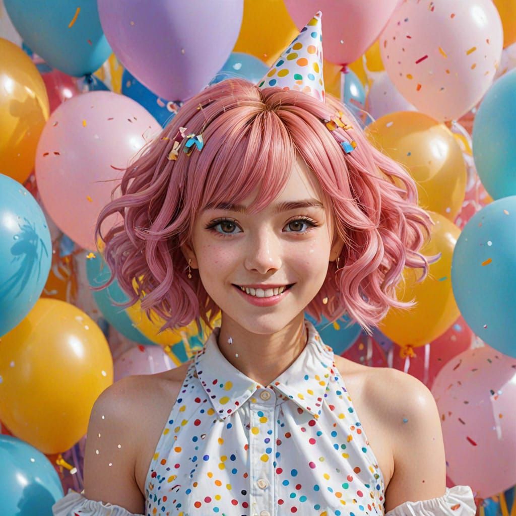 Celebratory Anime Key Visual in Pastel Hues