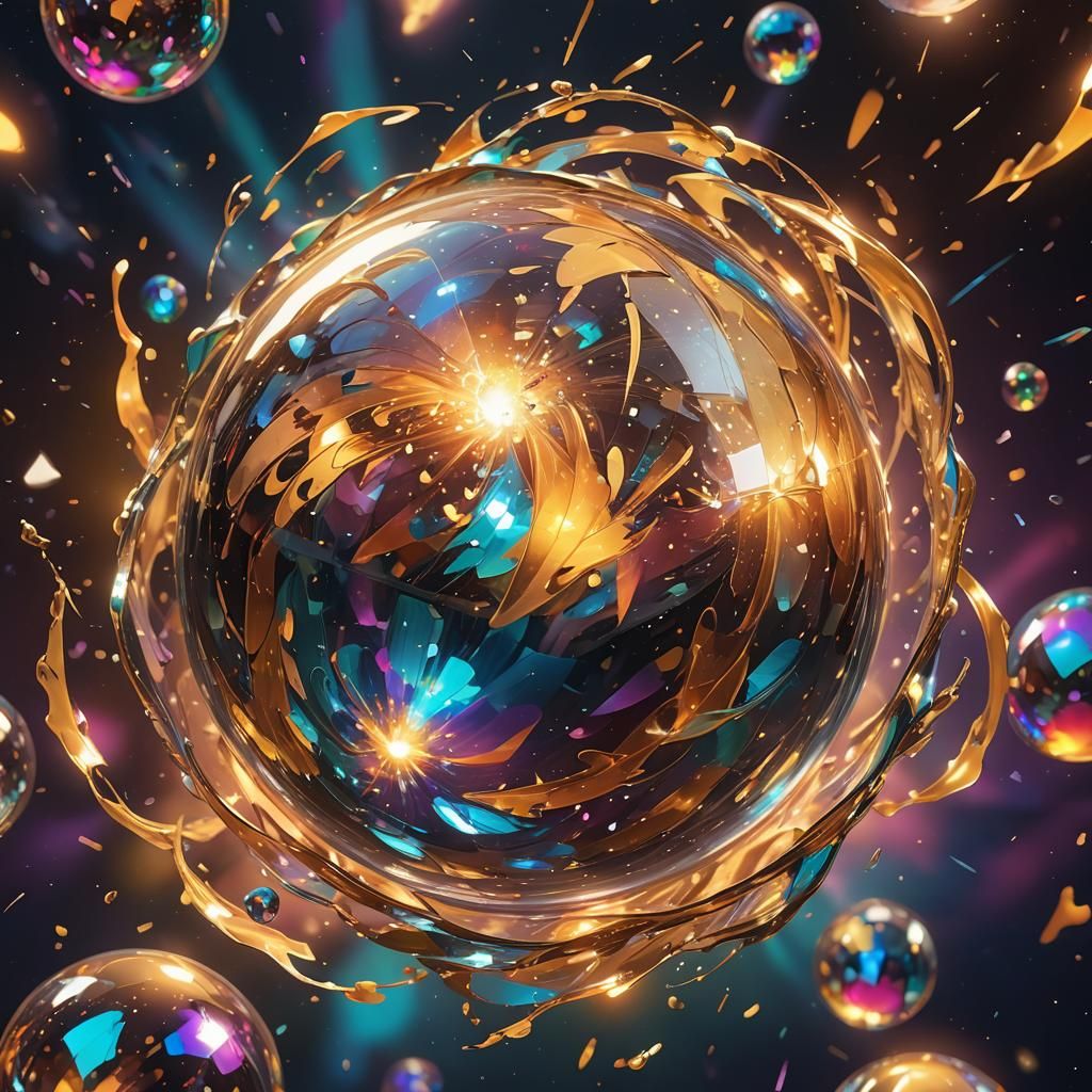 Prismatic Orb Radiating Light as Digital Art