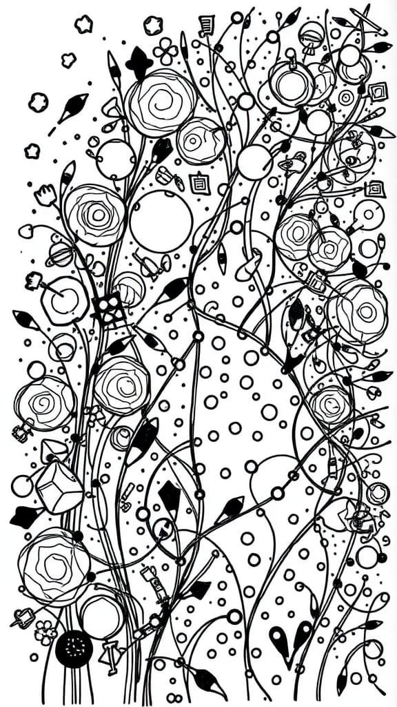 Detailed Black and White Doodle Drawing