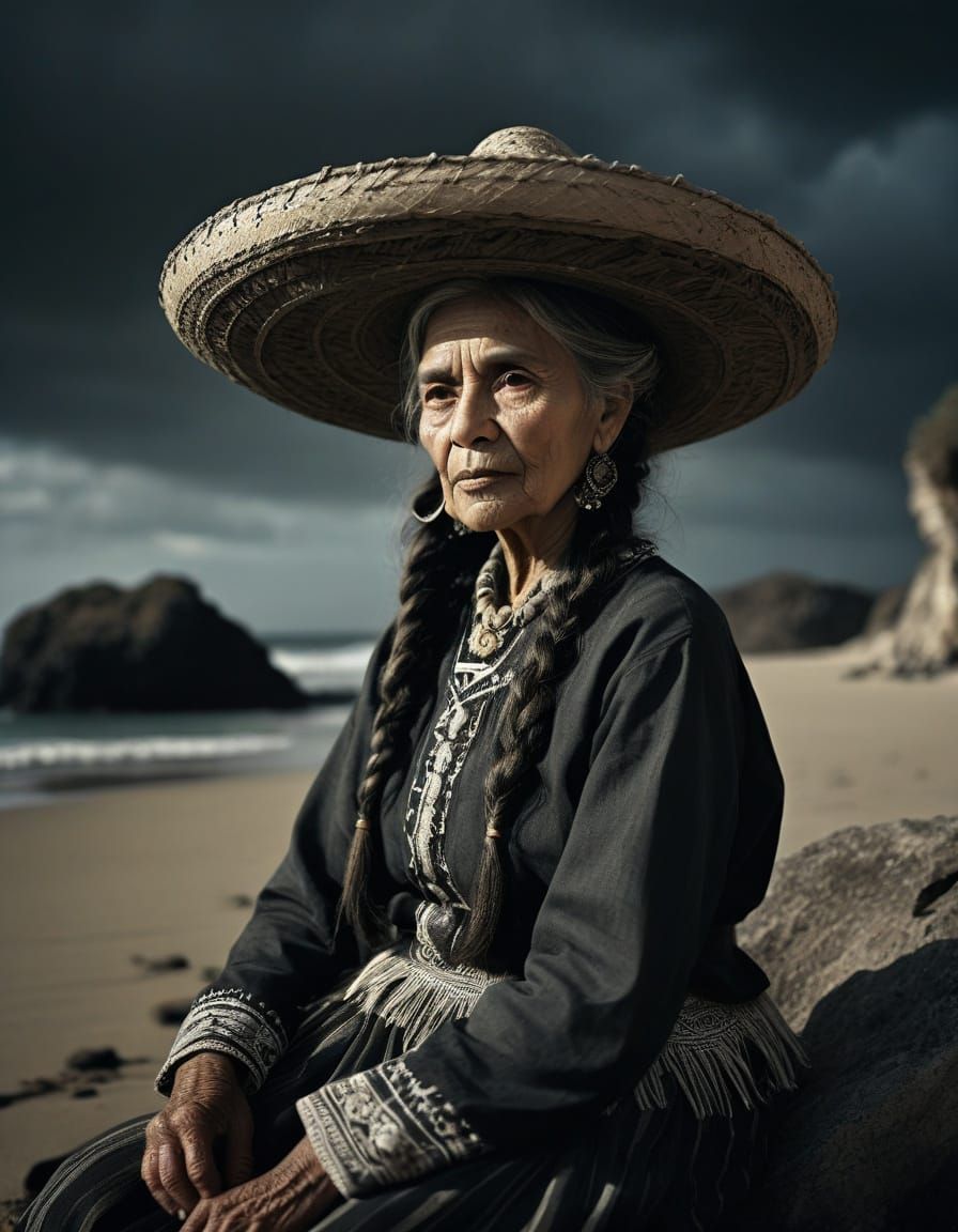 woman in a sombrero