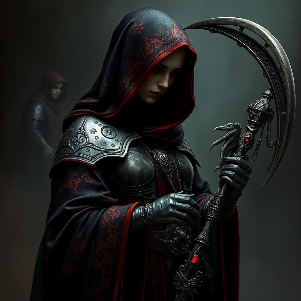 Mysterious Death Handmaiden in Dark Fantasy Style