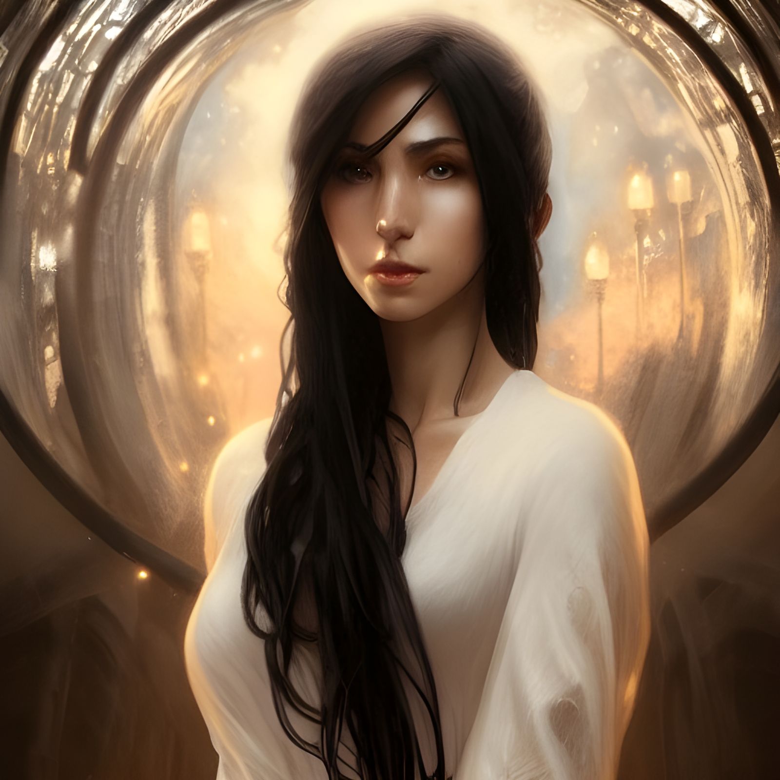 Woman at Hell's Gate: Hyperdetailed Concept Art