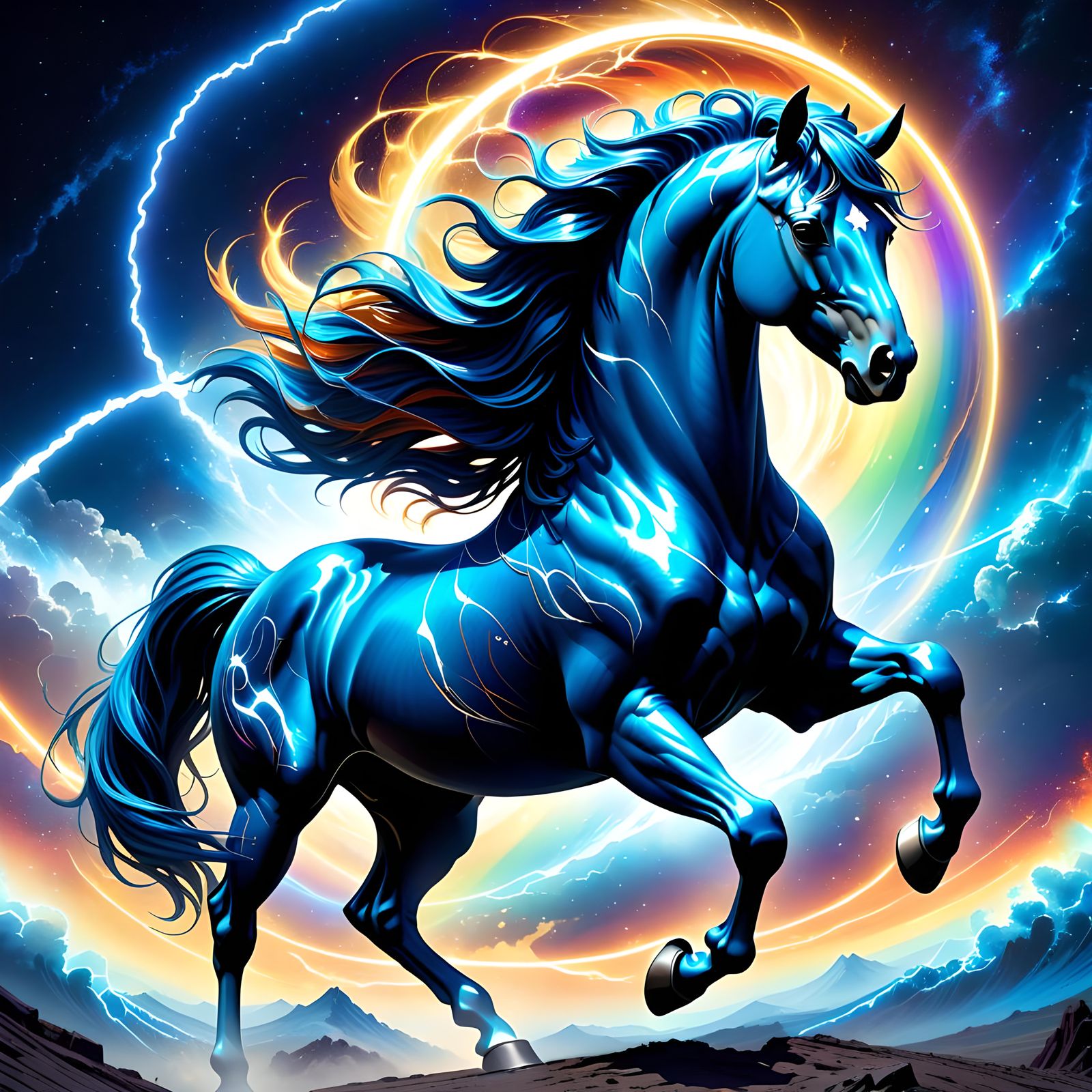 Pride Celestial Horse with Electricity Waves