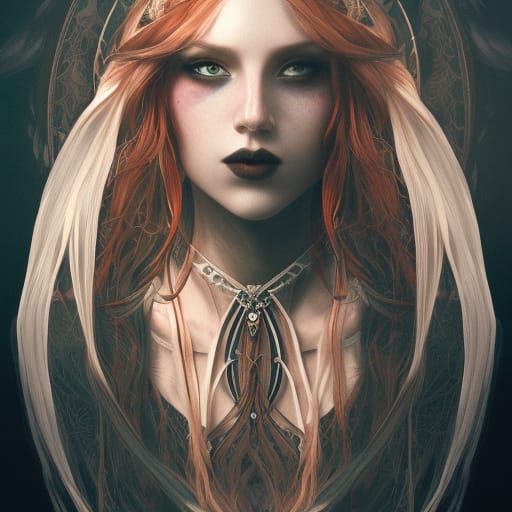 Gothic Mandala Portrait of a Beautiful Girl