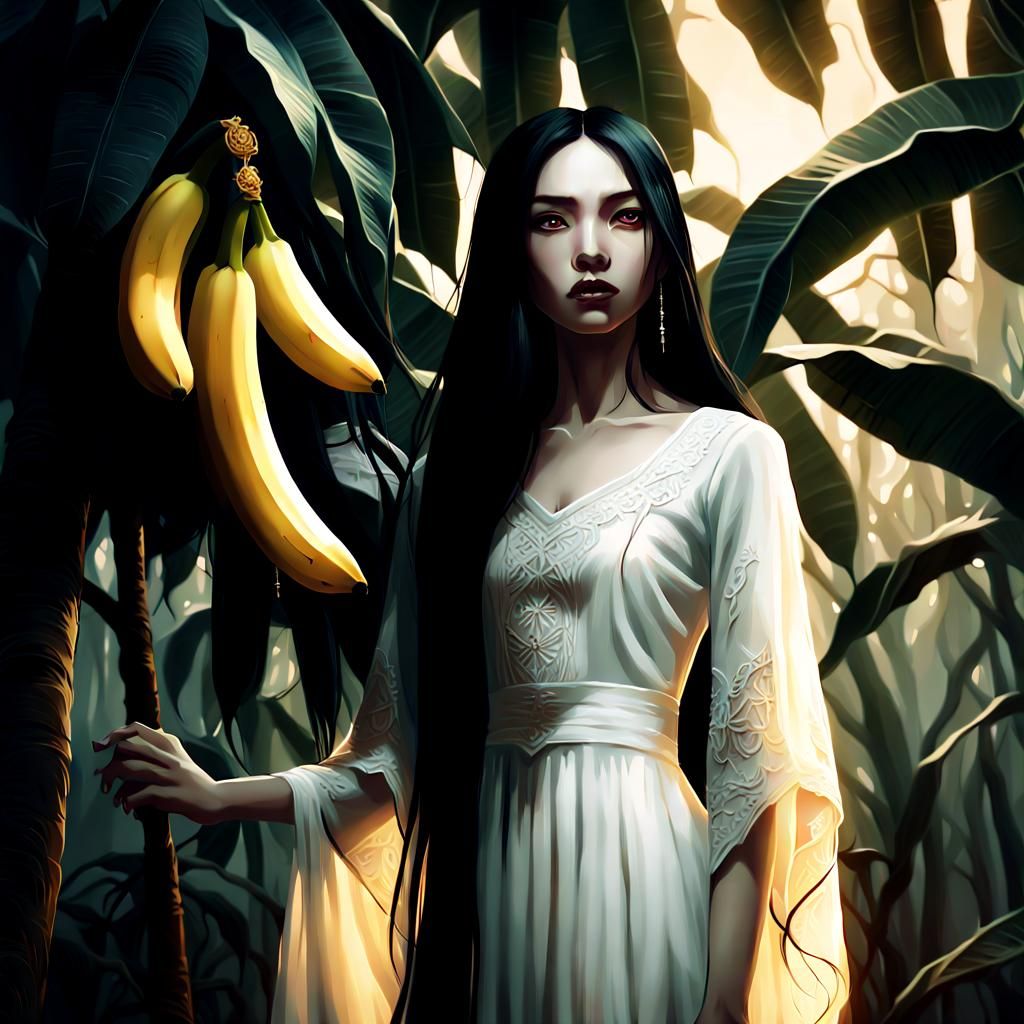 Eerie Asian Vampire in Dark Fantasy Digital Painting