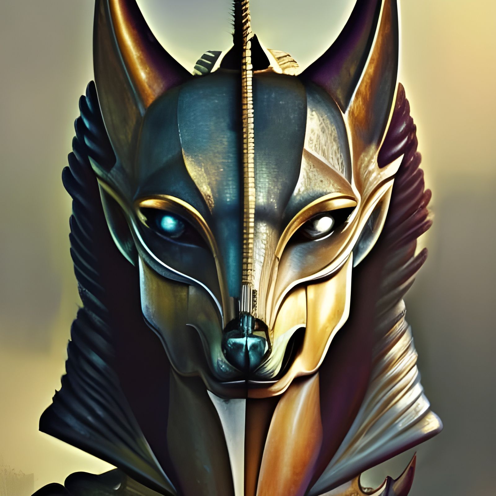 Anubis with Jackal Head in Dark Fantasy Art