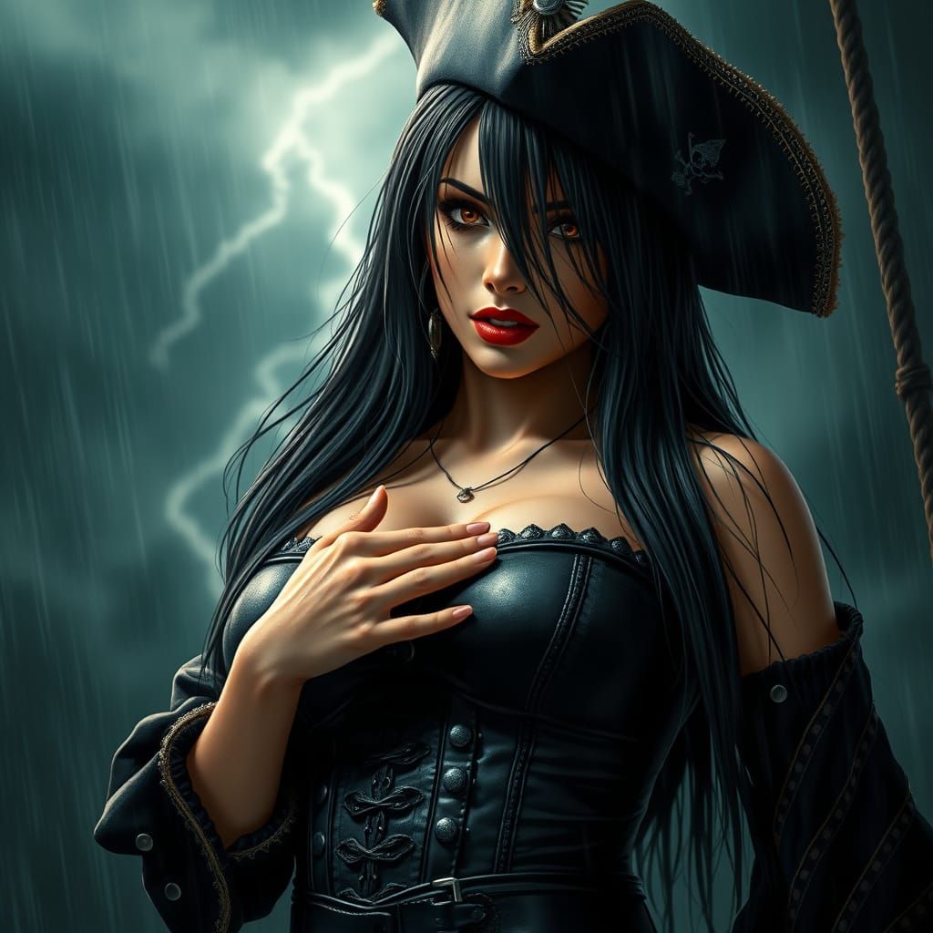 Seductive Mexican Pirate in Anime-Inspired 3D Art