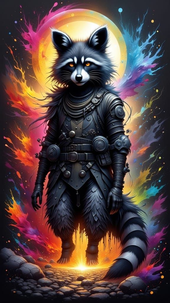 Futuristic racoon