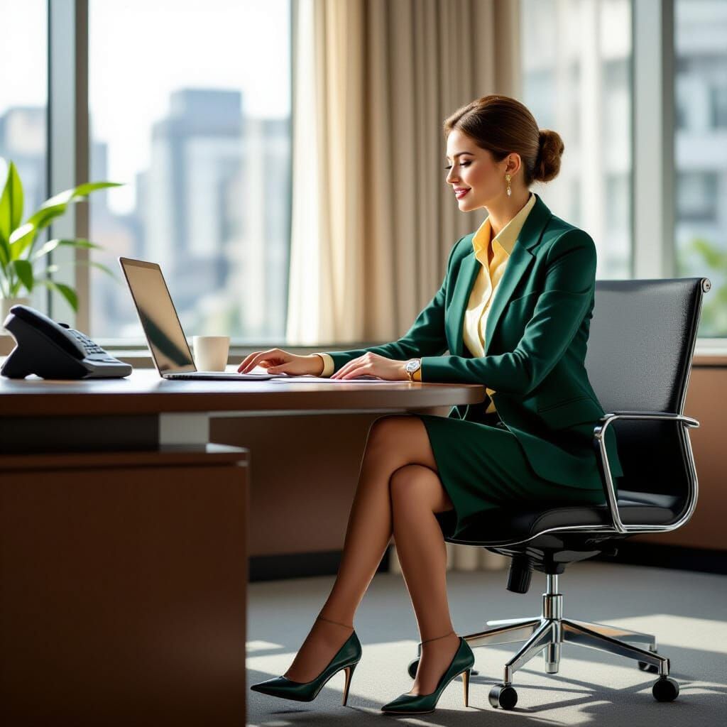 Professional Business Meeting in Modern Bank Office