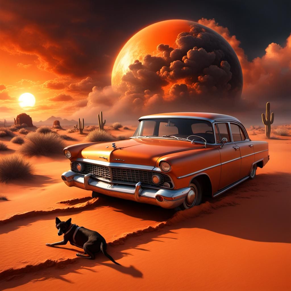 Dead Dog in Desert: Matte Painting