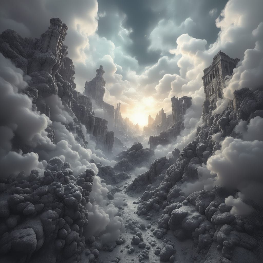 Magical World Charcoal Sketch in 8K Realism