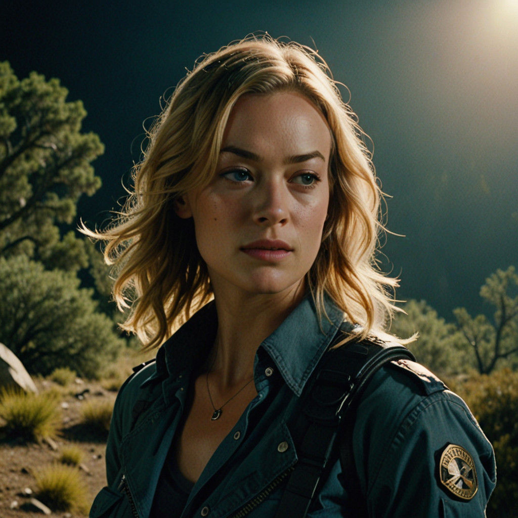Celestial Yvonne Strahovski Captured in Cinematic Film Still
