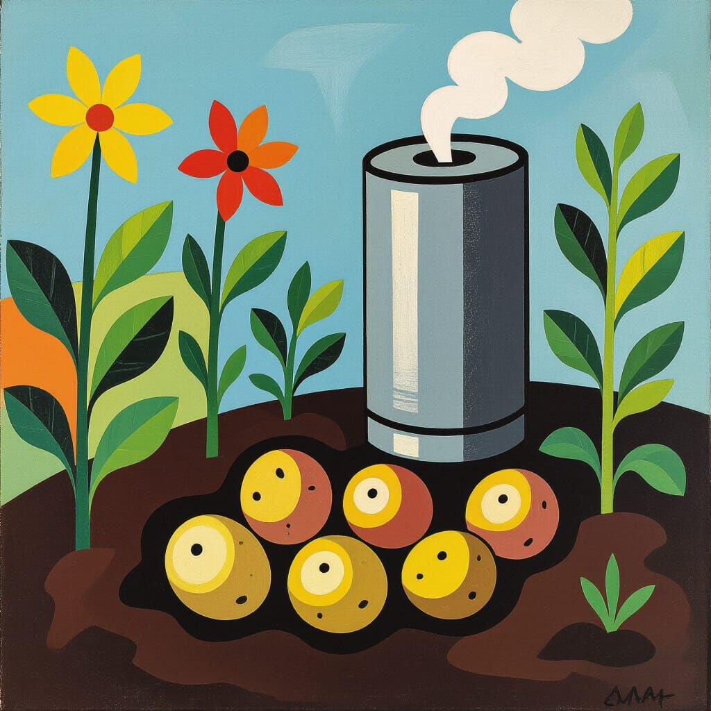 Nuclear Reactor Potatoes: Hidden Plants in Fauvist Style