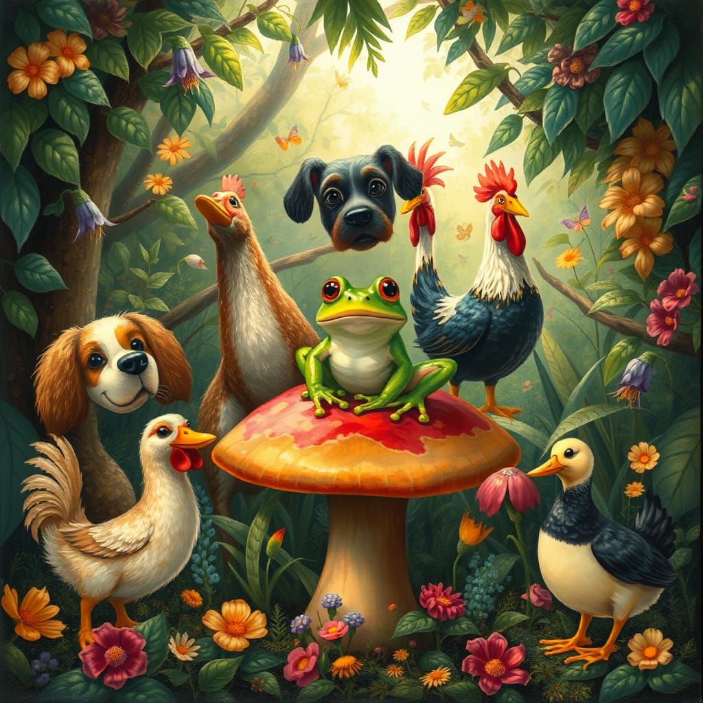 Whimsical Animal Menagerie in Storybook Style