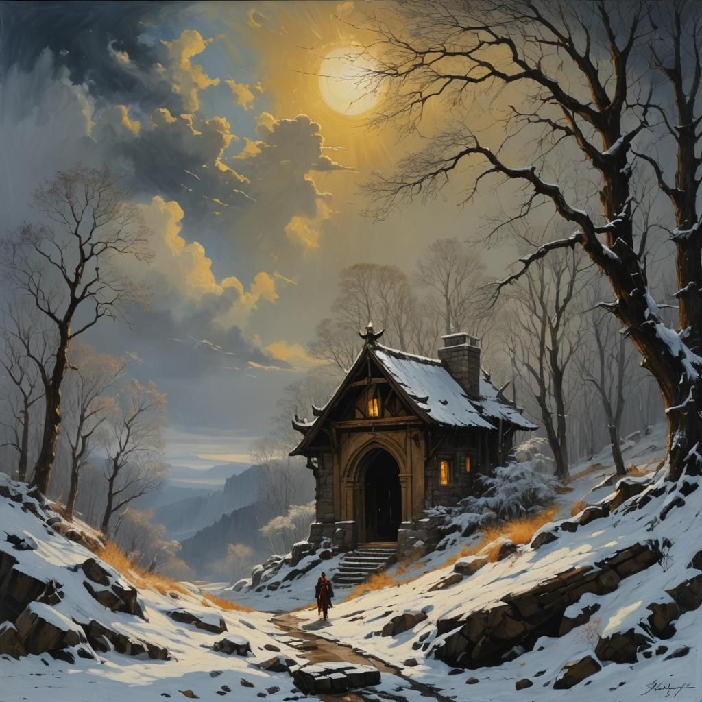 Melancholic Winds of Dreams: An Oil Painting