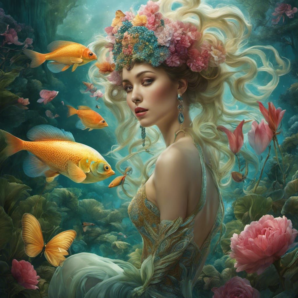 Maelstrom Mermaid Princess in Rococo Steampunk Style