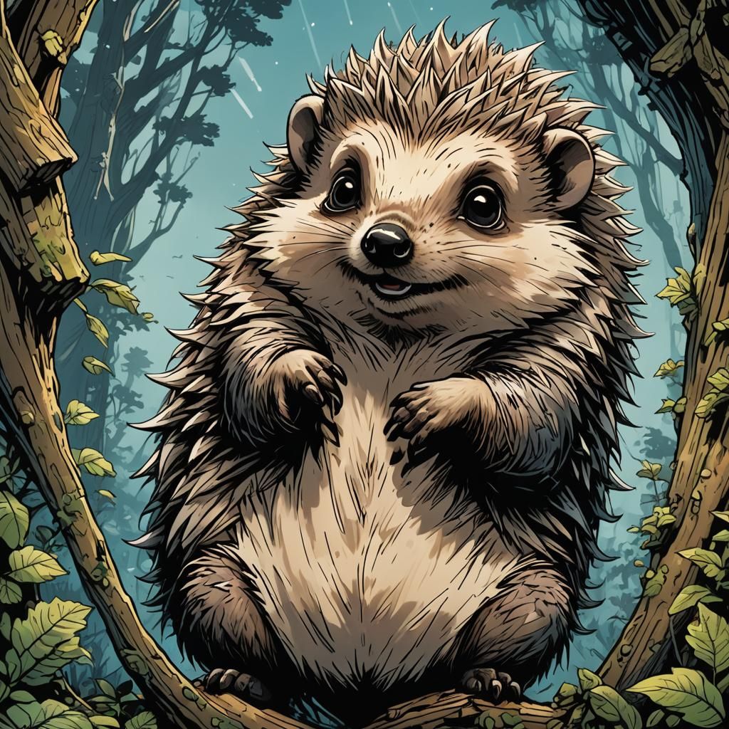 Adorable Anthropomorphic Hedgehog Asks for a Hug