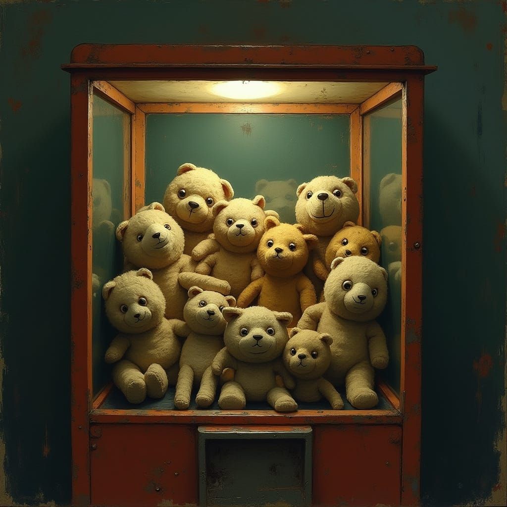 Creepy Claw Machine with Sentient Stuffed Animals