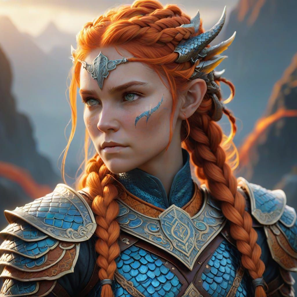 Viking Warrior Empowered by Majestic Dragon