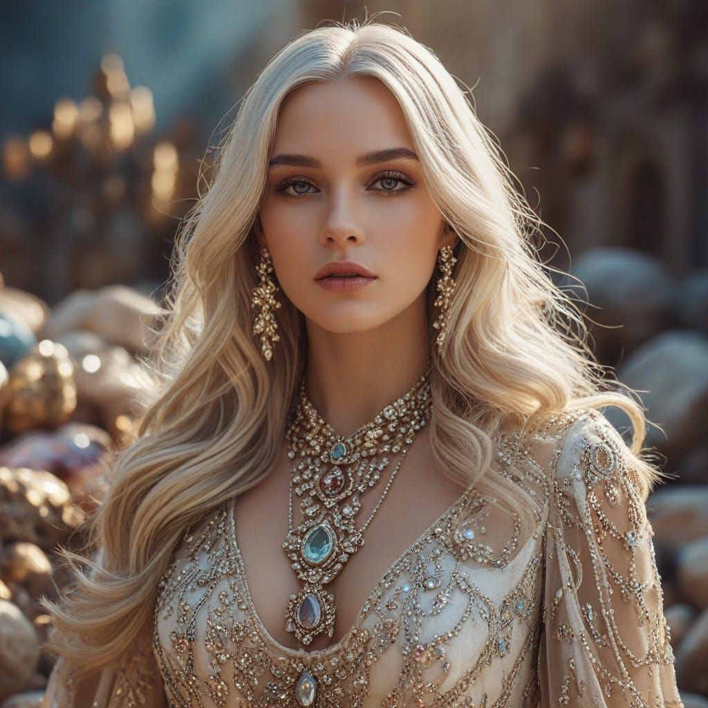 Ethereal Beauty Among Treasures